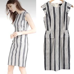 J.Crew Navy Striped Sheath Dress